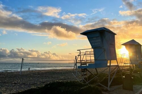 Santa Barbara beach at sunset